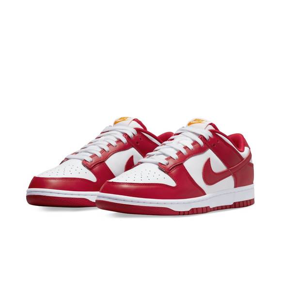 NEW NIKE men's dunk low retro sneakers in gym red/white - Picture 3 of 9
